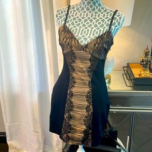 Bebe Bodycon Lace detail dress